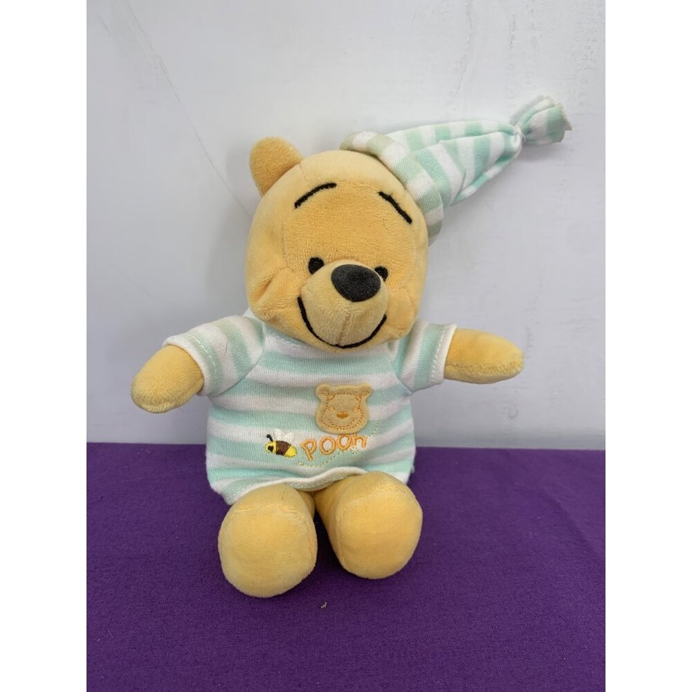 Disney Hoop Retail Stores 7 Inch Winnie the Pooh Lovie Green and White Striped N - Picture 1 of 7